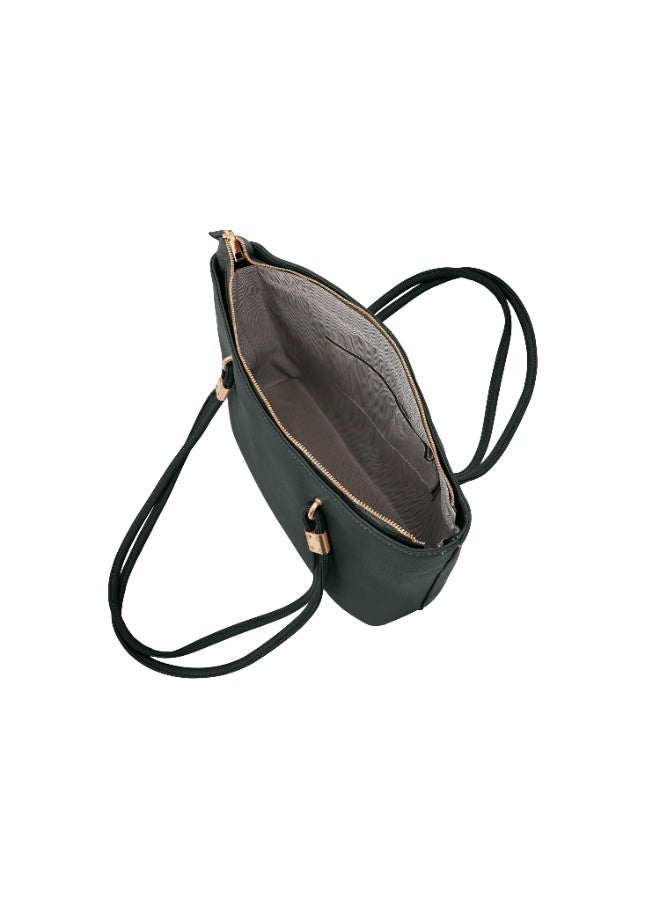 Foska Women's Large Tote & Shoulder Bag - Smooth PU Leather - Dark Green - 31.5x30 cm - Image 5