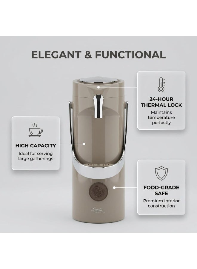 Lavin vaccum flask 1.9L/Airpot Glass inner Thermos/Long heat retention/Hot&Cold/HB - Image 2