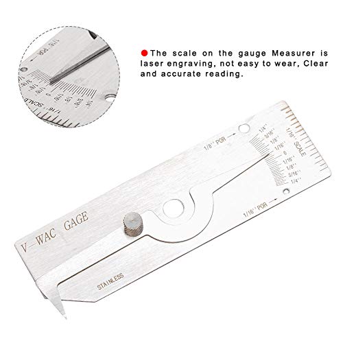 Carkio Hi Lo Welding Gauge Gage Test Ulnar Welder Inspection Gauge Tool + V-WAC Biting Edge Welding Gauge + MG-8 Bridge Cam Gage kit Compatible with Welding Measurement - Image 4