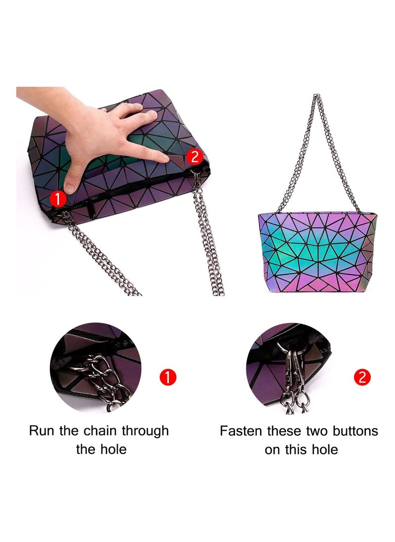 Generic Luminous Geometric Design Handbag for Girls Women Small Backpack Purse Large Tote Crossbody Bag One Size Multi  - Image 4