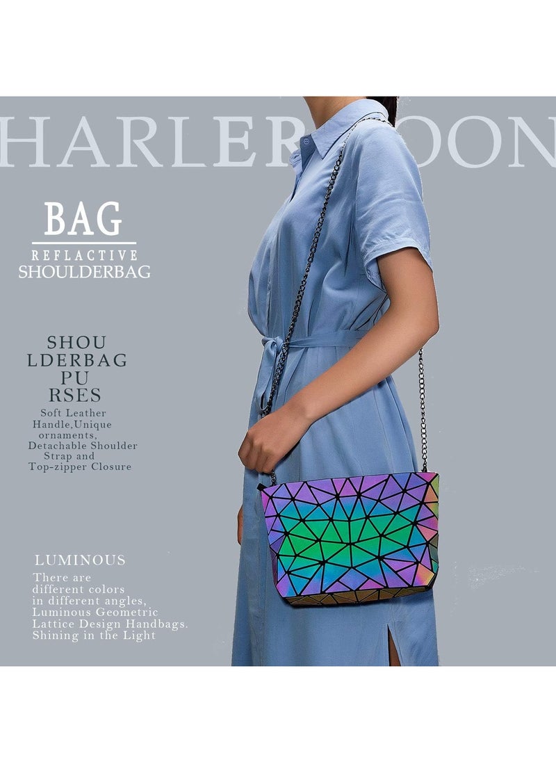 Generic Luminous Geometric Design Handbag for Girls Women Small Backpack Purse Large Tote Crossbody Bag One Size Multi  - Image 2
