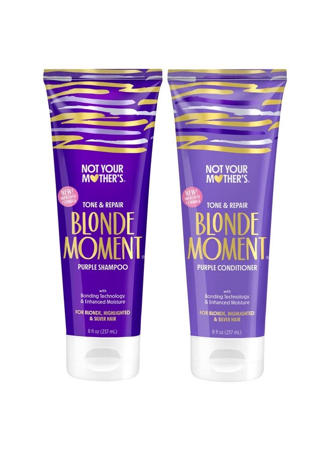 Not Your Mother's شامبو وبلسم Blonde Moment الأرجواني (عبوة من قطعتين) 8 أونصة سائلة مثالي للشعر الأشقر الفاتح والبني والفضي يساعد على الترابط والتلوين المضاد للنحاس والإصلاح والترطيب - Image 1