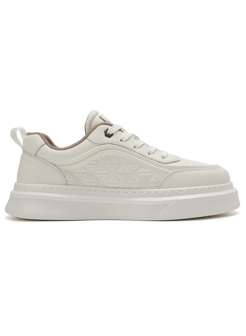 Sky View SKY VIEW Men's Fashion Shoes Ultrafine Fiber Vamp Casual Shoes For Men Non Slip Lace Up Chunky Sneakers Cushioned And Lightweight Low Top Walking Shoes White-02  - Image 2