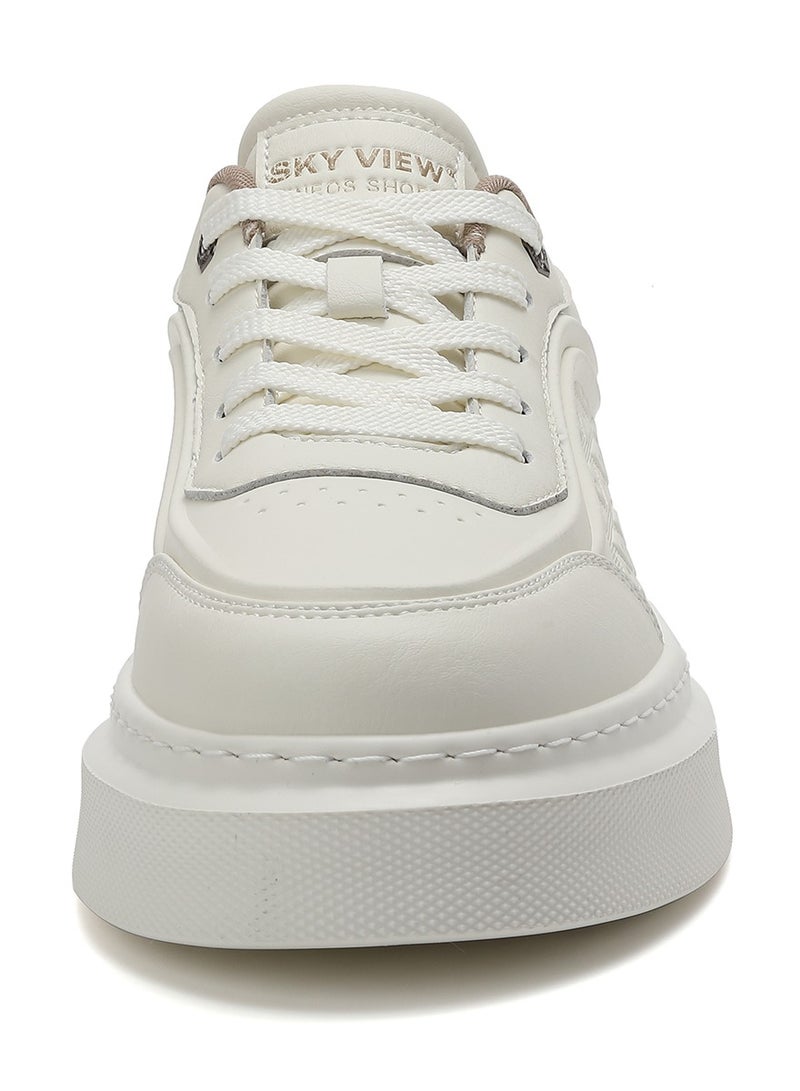 Sky View SKY VIEW Men's Fashion Shoes Ultrafine Fiber Vamp Casual Shoes For Men Non Slip Lace Up Chunky Sneakers Cushioned And Lightweight Low Top Walking Shoes White-02  - Image 3