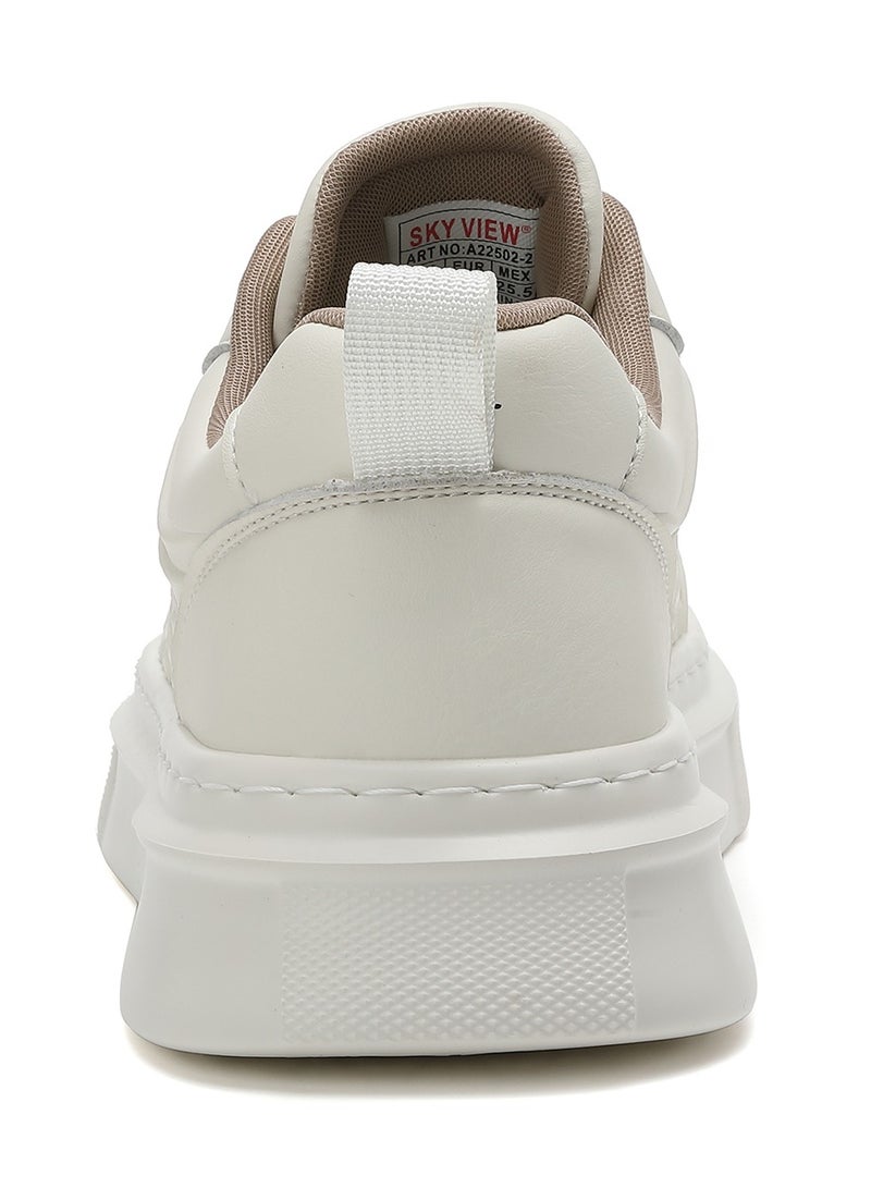 Sky View SKY VIEW Men's Fashion Shoes Ultrafine Fiber Vamp Casual Shoes For Men Non Slip Lace Up Chunky Sneakers Cushioned And Lightweight Low Top Walking Shoes White-02  - Image 4