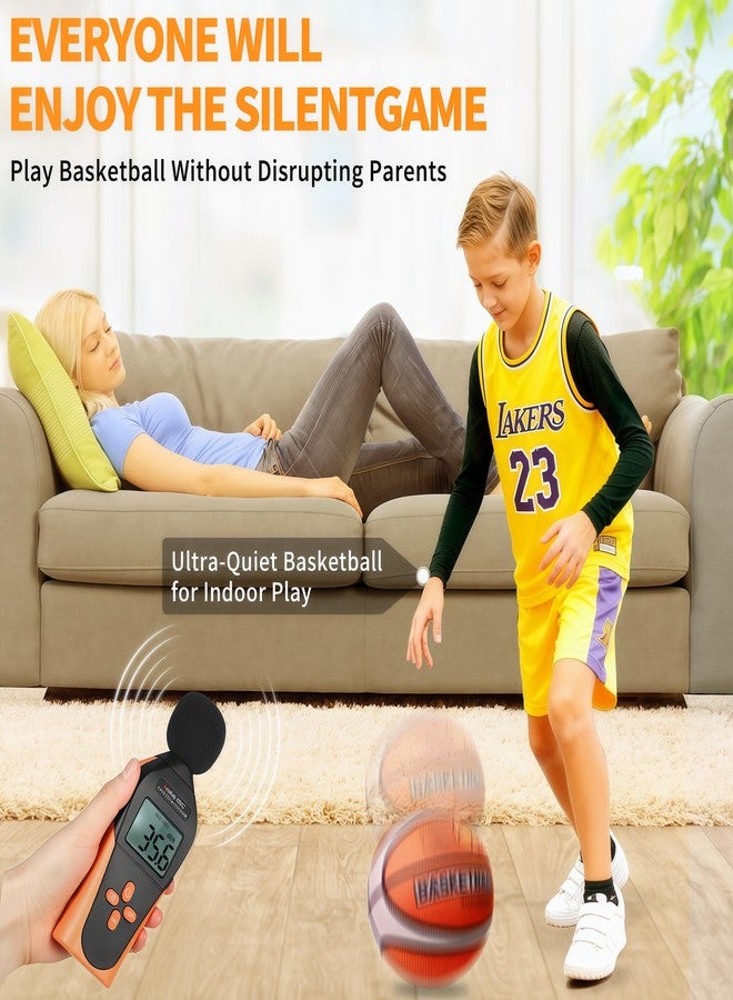 PZT Silent Basketball Size 7 with Fabric Cover, 600g Airless Basketball for Quiet Dribbling and Indoor Training, Pro PU Foam Ball for Adults and Children, Ideal Gift for Birthdays or Christmas - Image 4