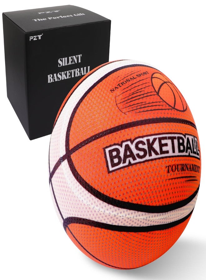PZT Silent Basketball Size 7 with Fabric Cover, 600g Airless Basketball for Quiet Dribbling and Indoor Training, Pro PU Foam Ball for Adults and Children, Ideal Gift for Birthdays or Christmas - Image 1