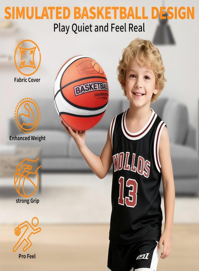 PZT Silent Basketball Size 7 with Fabric Cover, 600g Airless Basketball for Quiet Dribbling and Indoor Training, Pro PU Foam Ball for Adults and Children, Ideal Gift for Birthdays or Christmas - Image 2