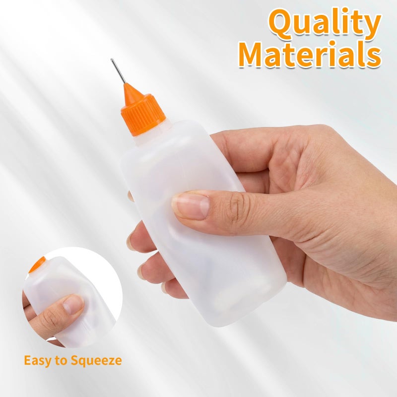 Goodma 30 Pcs Mixed Sized Precision Tip Applicator Bottles with Multicoloured Tips, Comes with 5 Pcs Mini Funnel for DIY Quilling Craft, Acrylic Painting, Small Gluing Projects, Oiler Bottle - Image 3