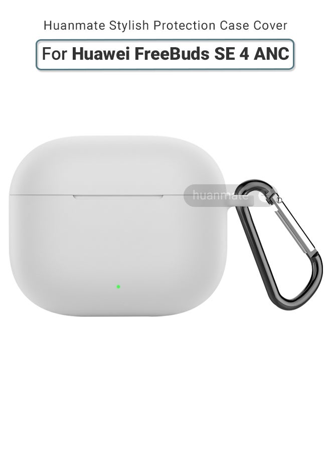 huanmate Huawei FreeBuds SE 4 ANC Silicone Case Cover - White - Made with Soft Silicone, Lightweight & Durable - Stylish Design, Accurate Cut-outs, Easy Installation & Removal - Image 1