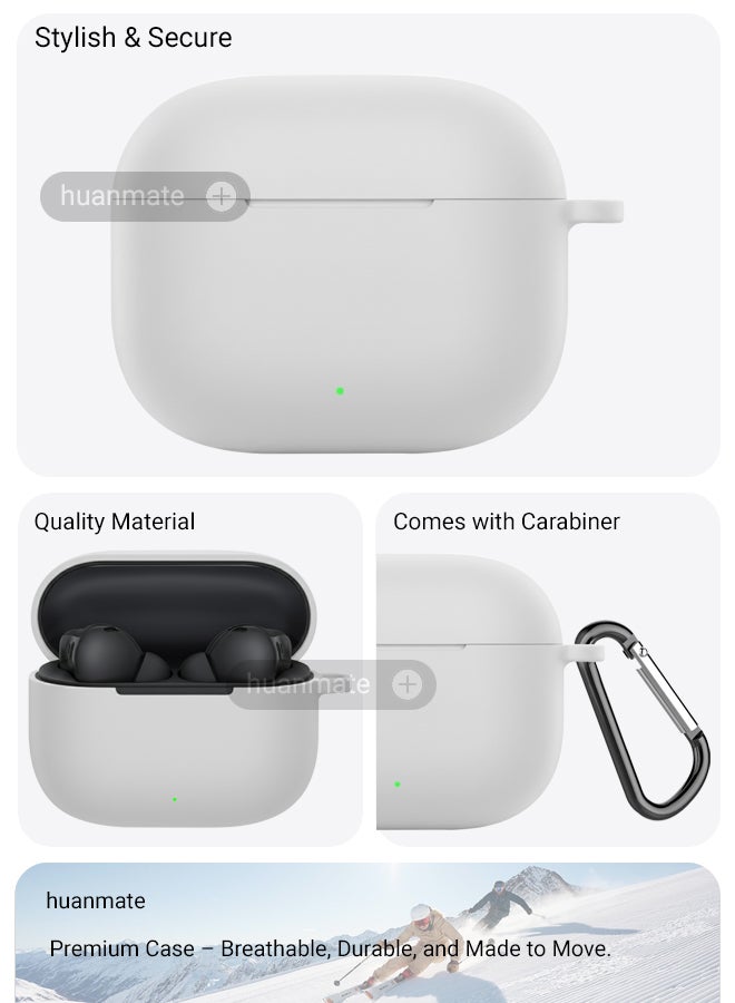 huanmate Huawei FreeBuds SE 4 ANC Silicone Case Cover - White - Made with Soft Silicone, Lightweight & Durable - Stylish Design, Accurate Cut-outs, Easy Installation & Removal - Image 5