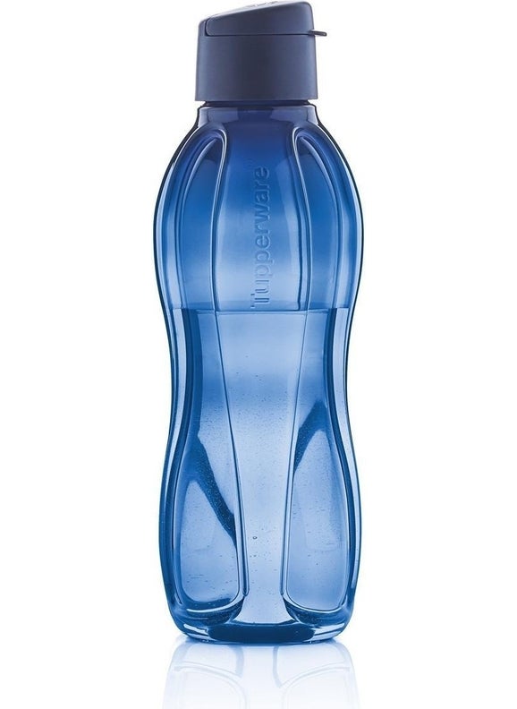 Tupperware زجاجة شرب بيئية بغطاء سهل 1ل أزرق داكن  - Image 1