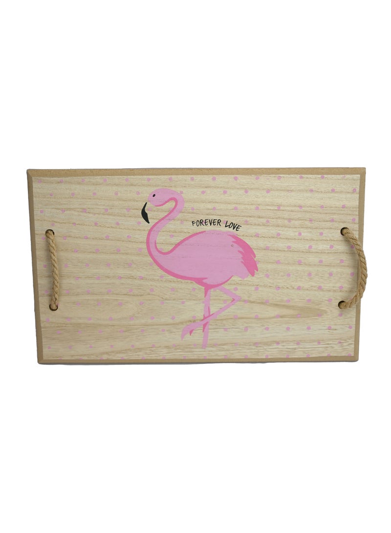 Flamingo Serving Wooden Tray for Home, Kitchen, Restaurant, Office Organizer, Dining Table, Handmade Beautiful Flamingo Design Serving Wooden Tray for Parties and Daily Serving - Image 1