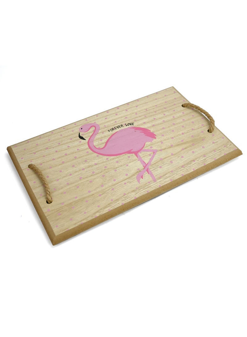 Flamingo Serving Wooden Tray for Home, Kitchen, Restaurant, Office Organizer, Dining Table, Handmade Beautiful Flamingo Design Serving Wooden Tray for Parties and Daily Serving - Image 2