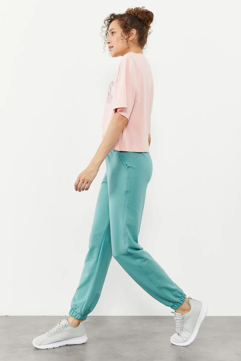 Tommy Life Elastic Leg Classic Mint Green Women's Tracksuit Bottoms