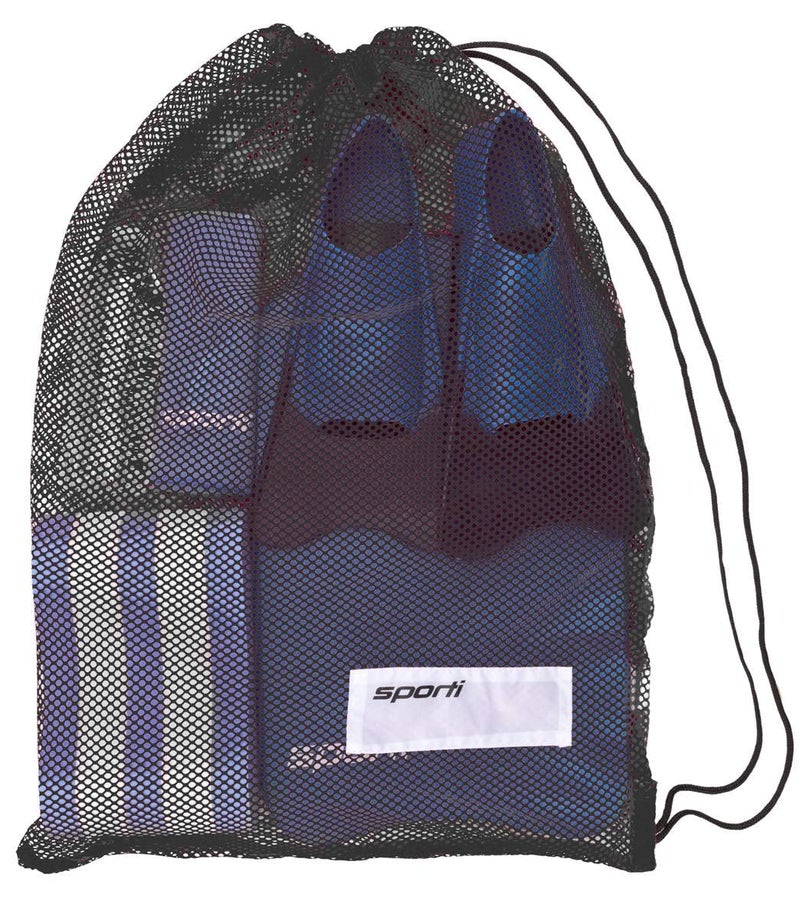 Sporti Swim Mesh Bag â€“ Breathable Drawstring Swim Gear Bag with Quick-Dry Mesh, Durable Toggle Closure, Spacious Storage for Pool, Beach & Gym â€“ Ideal for Swimmers & Water Sports - Black - Image 1