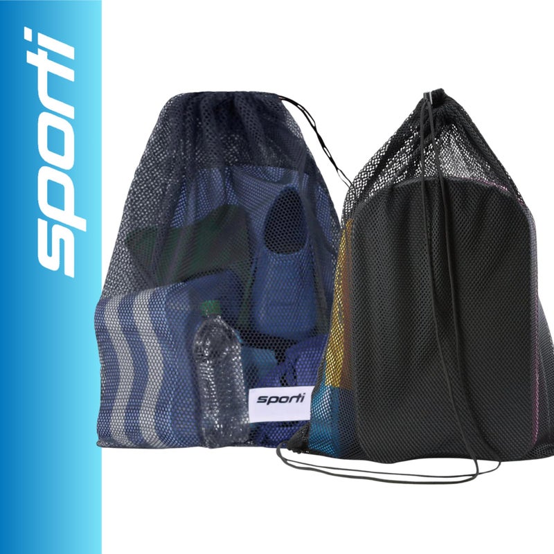 Sporti Swim Mesh Bag â€“ Breathable Drawstring Swim Gear Bag with Quick-Dry Mesh, Durable Toggle Closure, Spacious Storage for Pool, Beach & Gym â€“ Ideal for Swimmers & Water Sports - Black - Image 2