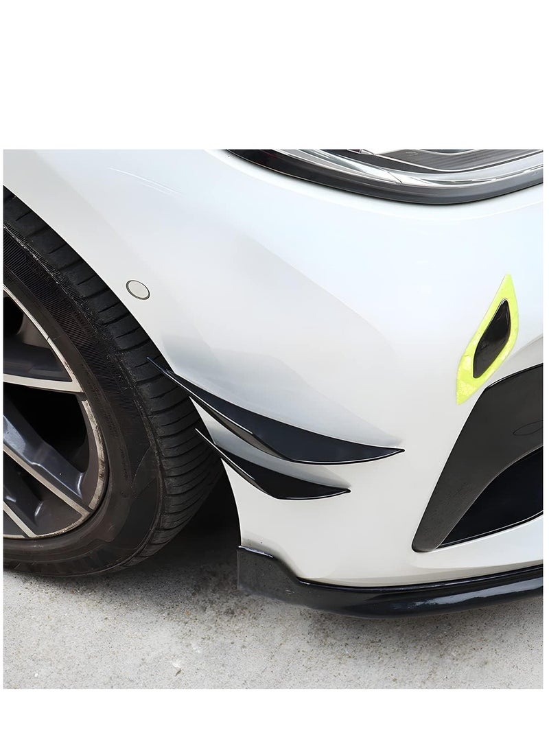 SYOSI Car Spoiler Canards Kit 4 PCS Universal Car Front Bumper Lip Splitter Soft Car Body Anti-Collision Fins Decoration Strip Bumper Lip Splitter Decal Sticker Exterior Accessories Black - Image 3