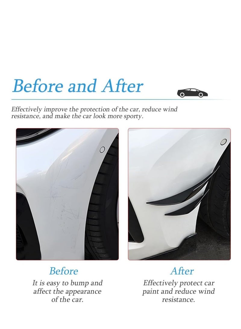 SYOSI Car Spoiler Canards Kit 4 PCS Universal Car Front Bumper Lip Splitter Soft Car Body Anti-Collision Fins Decoration Strip Bumper Lip Splitter Decal Sticker Exterior Accessories Black - Image 2