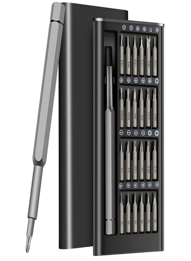 Dyazo 24-in-1 Precision Screwdriver Kit | Professional Hardware Tool Set with Magnetic Handle & Interchangeable Bits | Compact & Portable Case for Electronics, Mobile, PC, Watch & Home Repair (Black) - Image 1