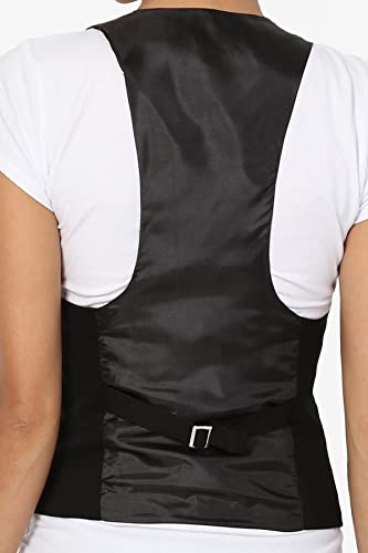 TheMogan Women's Dressy Casual Versatile Tuxedo Fully Lined Suit Vest Waistcoat Black 1X - Image 5