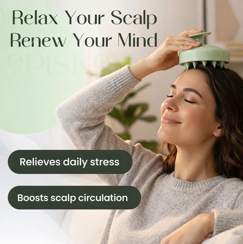 Episkey Scalp Massager Shampoo Brush, Eco-Friendly Wheat Straw Body With Soft Silicon Bristles, Hair Scalp Scrubber, Scalp Exfoliator | Dandruff Removal, Prevents Hair Loss For Men, Women (Jg-35) - Image 5