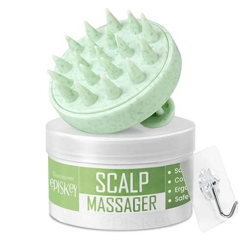 Episkey Scalp Massager Shampoo Brush, Eco-Friendly Wheat Straw Body With Soft Silicon Bristles, Hair Scalp Scrubber, Scalp Exfoliator | Dandruff Removal, Prevents Hair Loss For Men, Women (Jg-35) - Image 1