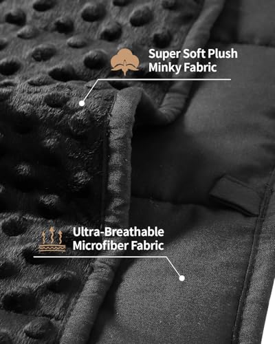 Mr. Sandman Weighted Blanket for Adults, Heavy Blanket for Woman,Man Sleeping/Calm, Soft and Cozy Weighted Throw Blankets, Machine Washable, 48 x 72in, 15 lbs, Black - Image 3