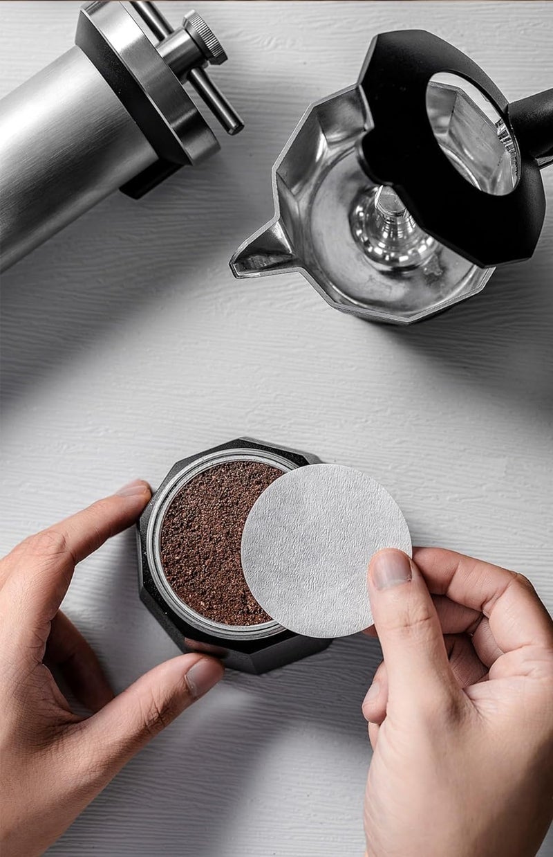 Jinshining 100 Pcs Brown Coffee Filters Paper Coffee Filter Moka Pot Filter Paper Universal Replacement Coffee Filter Compatible with Coffee Maker Coffee Machine Accessories - Image 5
