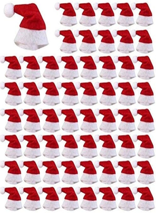Warmshine Mini Christmas Santa Hats - 60 Lollipop Candy Cover Hats, 2.36x1.0Inch, Holiday Party Supplies - Image 1