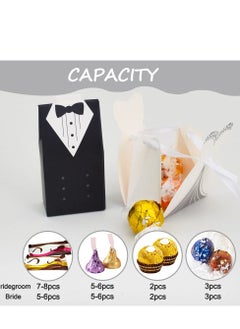 Excefore Wedding Favor Boxes Small Party Bride and Groom Candy for Bridal Shower Decorations Dress Tuxedo 50pcs  - Image 4