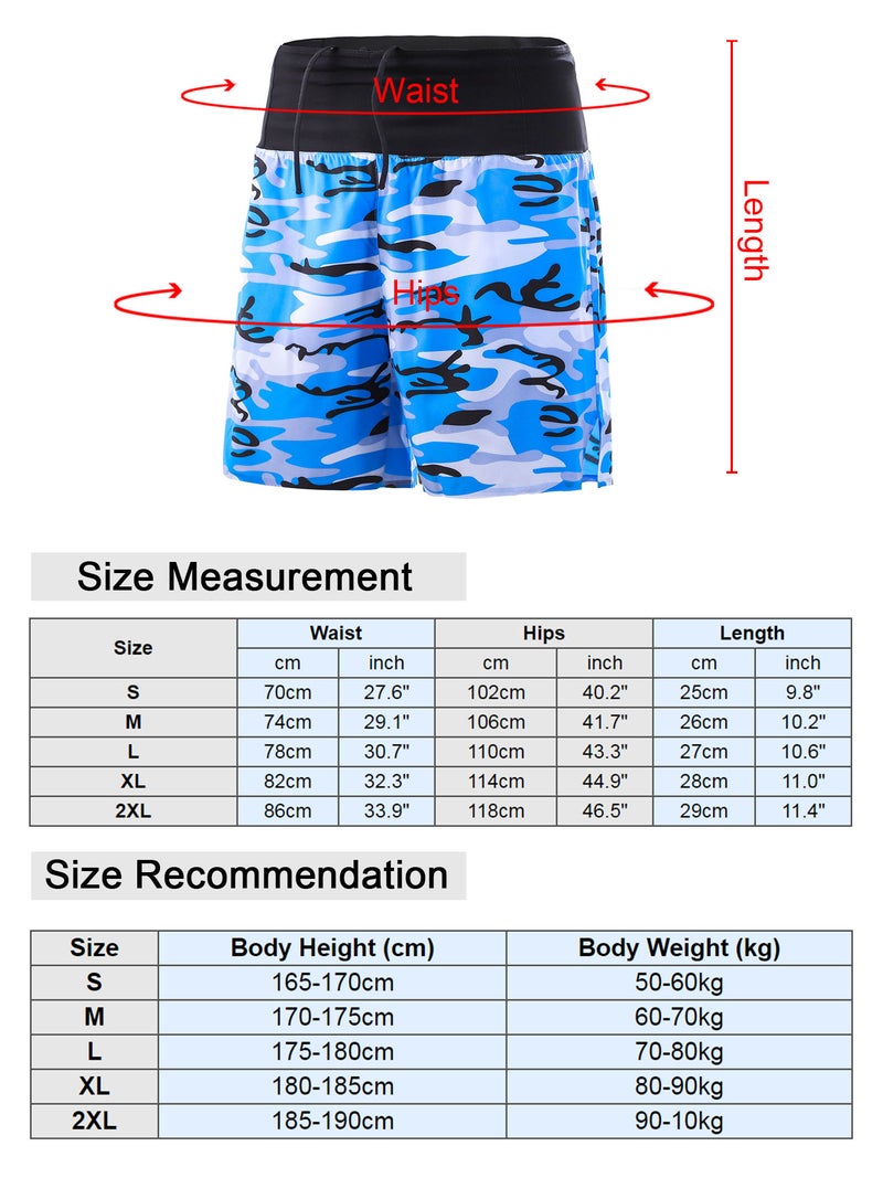Camo Jogging Shorts: Small Brown Quick-drying Fabric - Wide Elastic Waistband With Drawstring Workout Shorts for Running Fitness Basketball Cycling Boxing - Image 5