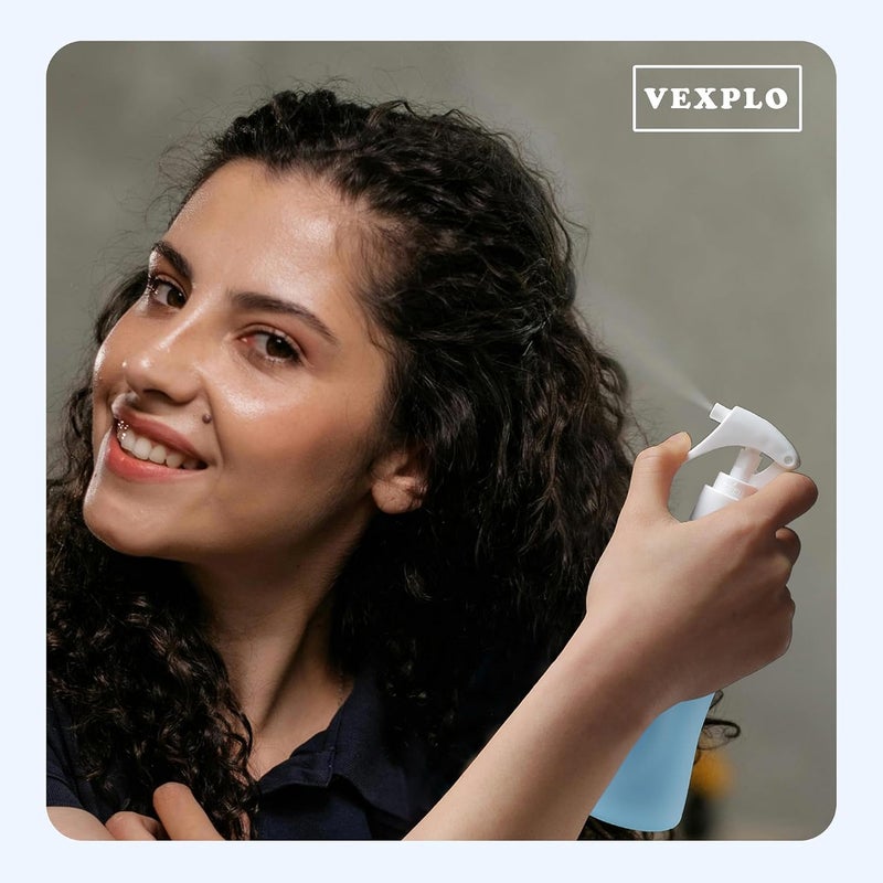 VEXPLO زجاجات رذاذ البلاستيكية لرش الماء على الشعر، زجاجات رذاذ فائقة النعومة فارغة للشعر، التنظيف، النباتات، الحيوانات الأليفة، الحلاقين، صالونات التجم��ل، روائح الزيوت العطرية، عبوة من قطعتين سعة 10 أونصات (300 مل) - Image 5