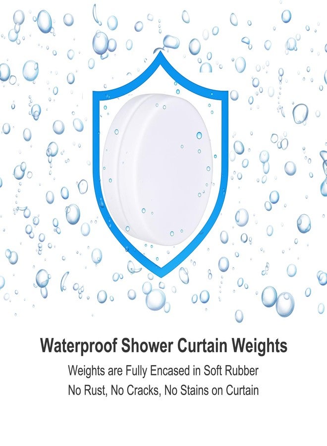 LEVOSHUA 8 Pack Magnetic Shower Curtain Weights, Waterproof Rubber Coated Magnetic for Shower Curtain Bottom, Heavy Duty Weights Stop Liner from Blowing, White - Image 2
