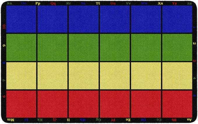 LEARNING GRID COLORFUL NUMBERS AND LETTERS KIDS SEATING AREA RUG FOR CLASSROOM PLAY AREA MAT HOME LEARNING OR KIDS ROOM CARPET 76 X 12 SEATS 24