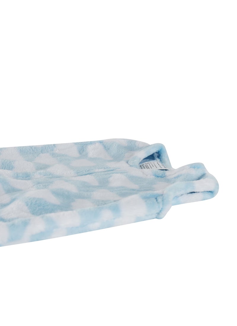BABY PLUS - Baby Sleeping Bags Winter Newborn Knitted Universal Wrap Swaddle Blanket Stroller For 0-12 months - Blue - Image 1