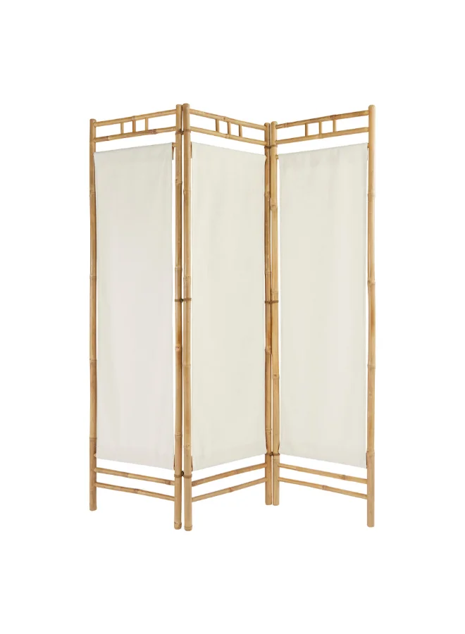atmosphera Kalel 3-Panel Bamboo Folding Screen Divider Brown and White 170 x 135.5 x 3 cm 206013