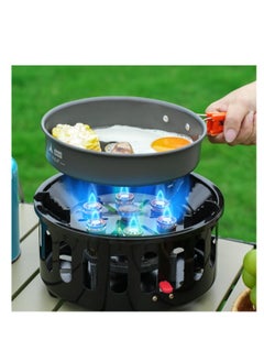 GearZone 18000W 7-Star Stove, Portable Cassette Stove Power , Can Be Connected To 3 Kinds Of Gas Bottles, Powerful Firepower Windproof Design Stove for Outdoor Cooking Camping Picnic Hiking  - Image 5
