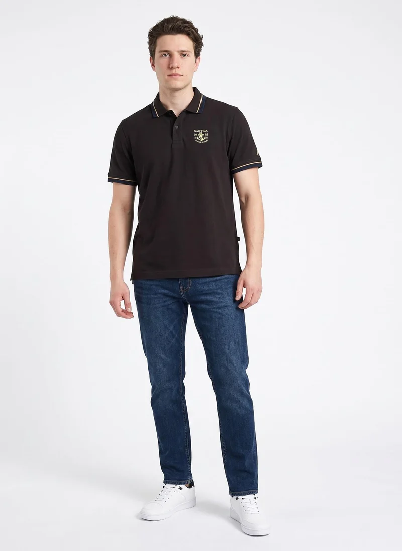 Nautica  Men's Polo Regular Fit Short Sleeve Premium Essentials Cotton Polo - CoffeeBrown for Men | Best Price UAE