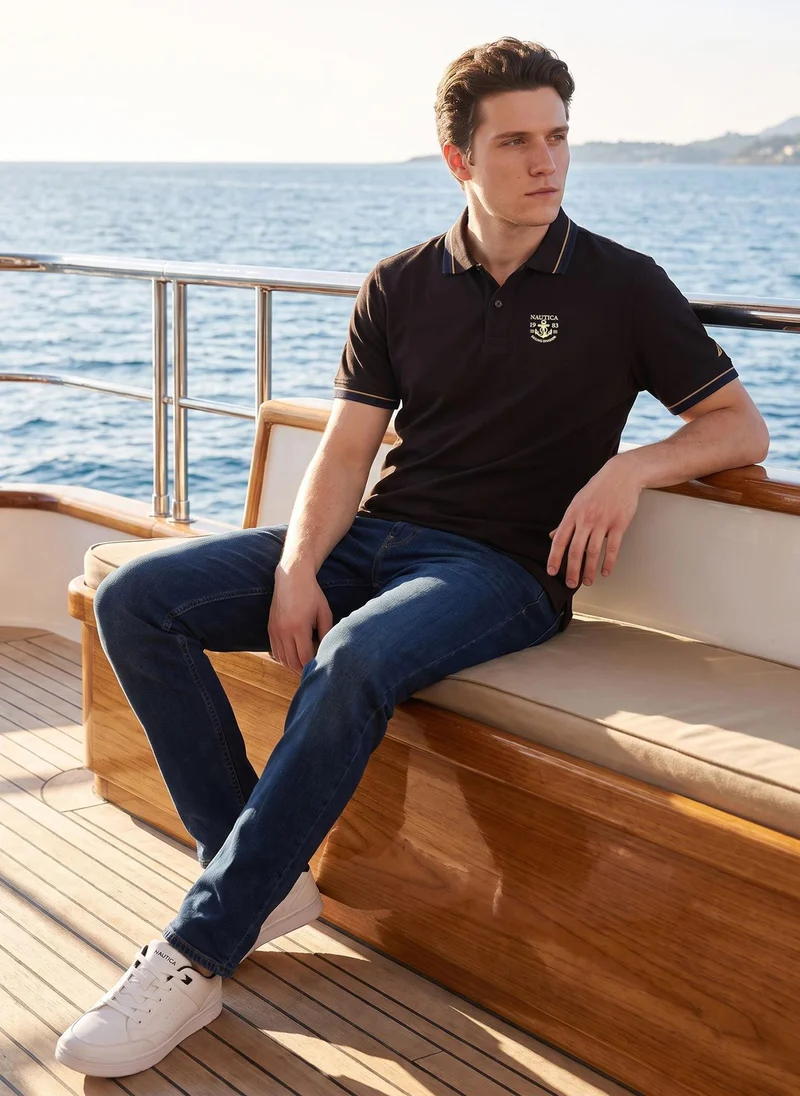 Nautica  Men's Polo Regular Fit Short Sleeve Premium Essentials Cotton Polo - CoffeeBrown for Men | Best Price UAE