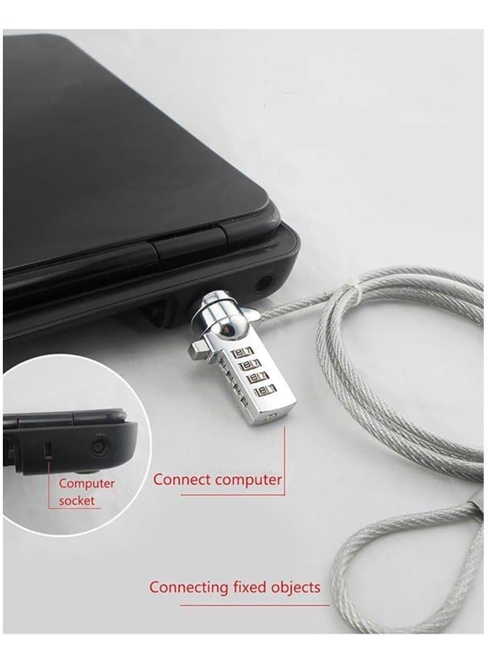 erorex Computer Laptop Cable Lock，Laptop password lock 2m computer lock zinc alloy computer encryption anti-theft lock steel wire rope computer lock - Image 2