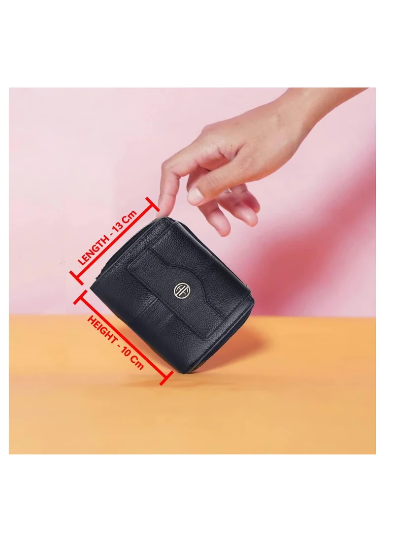  هاموندز فلاي كاتشر محفظة للنساء - محفظة جلدية للسيدات - أسود - 14 فتحة للبطاقات - حماية RFID - 3 فتحات لبطاقة الهوية - محفظة نسائية - زر إغلاق - محفظة يد - الاستخدام اليومي، محفظة نقود | L4XD