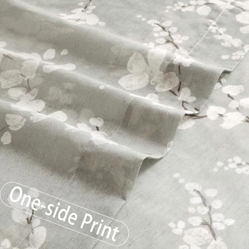 BFAM Sheer Curtain with Floral Print, Premium Printed Sheer Drapes, Eyelet/Grommet Curtain for Living Room, Bedroom, Light Filtering Curtains, Grey Floral 8 Feet,Pack of 1 Curtain - Image 5