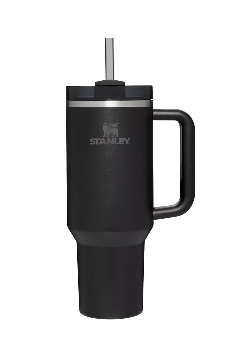 Stanley Quencher H2.0 FlowState Tumbler with Handle – 40 oz (1.18L) | Vacuum Insulated Stainless Steel Travel Mug with Lid & Reusable Straw – Matte Black - Image 1