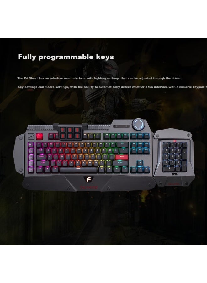 Dearmo F4 Mechanical Keyboard, Wired Keyboard, Gaming Keyboard, Rgb Backlit Keyboard, Pbt Keycaps, Modular Detachable Keyboard, Deep Space Gray, Cherry Red Switches - Image 1