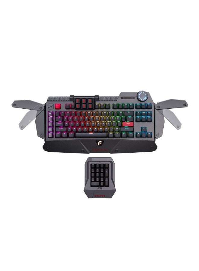 Dearmo F4 Mechanical Keyboard, Wired Keyboard, Gaming Keyboard, Rgb Backlit Keyboard, Pbt Keycaps, Modular Detachable Keyboard, Deep Space Gray, Cherry Red Switches - Image 5