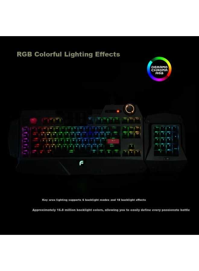 Dearmo F4 Mechanical Keyboard, Wired Keyboard, Gaming Keyboard, Rgb Backlit Keyboard, Pbt Keycaps, Modular Detachable Keyboard, Deep Space Gray, Cherry Red Switches - Image 4