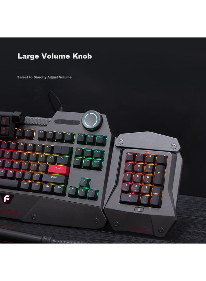 Dearmo F4 Mechanical Keyboard, Wired Keyboard, Gaming Keyboard, Rgb Backlit Keyboard, Pbt Keycaps, Modular Detachable Keyboard, Deep Space Gray, Cherry Red Switches - Image 2