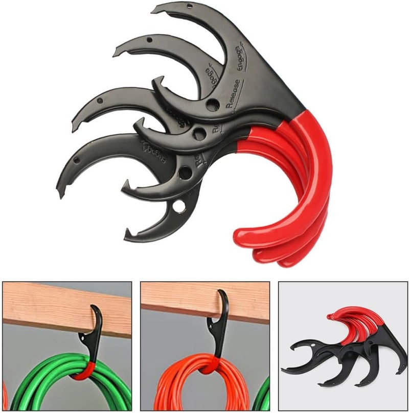 4pcs Heavy Duty Metal Hooks Punch-Free Wooden Board Hangers Claw Storage Utility Hooks for Garage and Workshop Tool Organization - Image 4