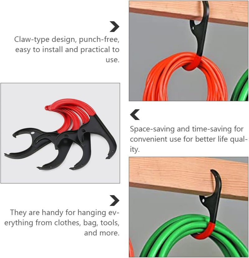 4pcs Heavy Duty Metal Hooks Punch-Free Wooden Board Hangers Claw Storage Utility Hooks for Garage and Workshop Tool Organization - Image 5